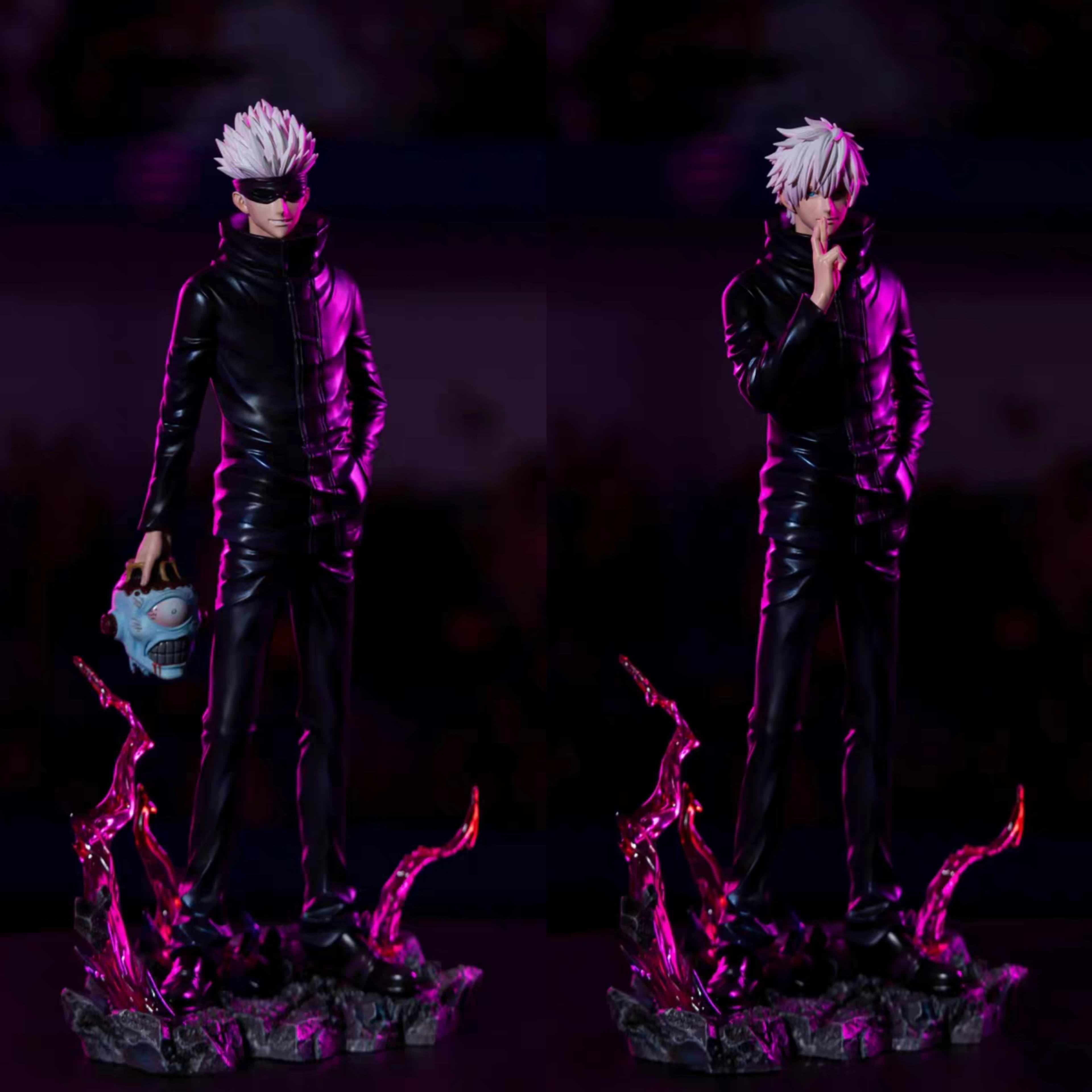 Jujutsu Kaisen Anime Figure Satoru Gojo Figura 2 Teste 2 Bracci Action Figurine Collezione di statue Ornamento Modello Regali di Natale