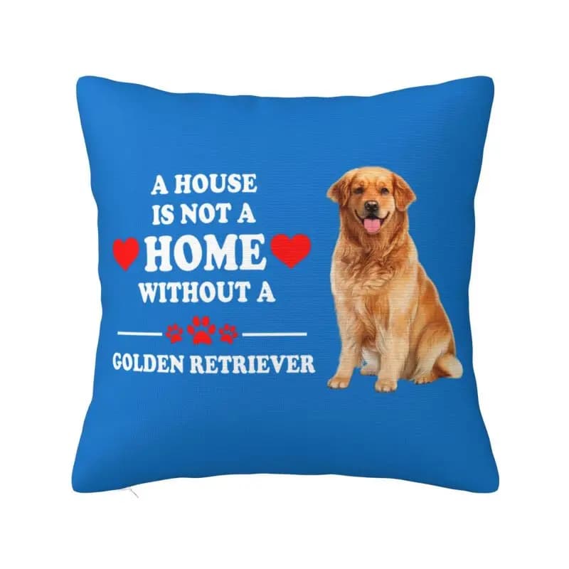 Federa per cuscino per cani Golden Retriever Decorazione per camera da letto Fodera per cuscini Kawaii per divano Sedia Federa quadrata in poliestere