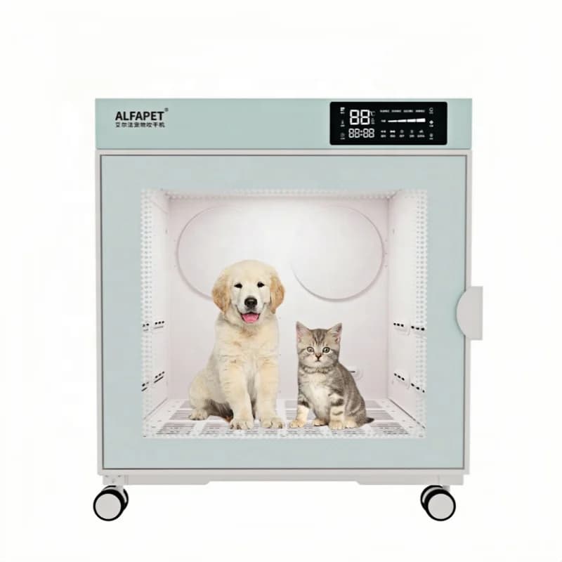 Asciugatrice per Cani, Box Asciugante per Animali Domestici con Controllo Intelligente della Temperatura, Asciugacapelli per Animali e Box Asciugante Ultra Silenzioso a 360° per Cani