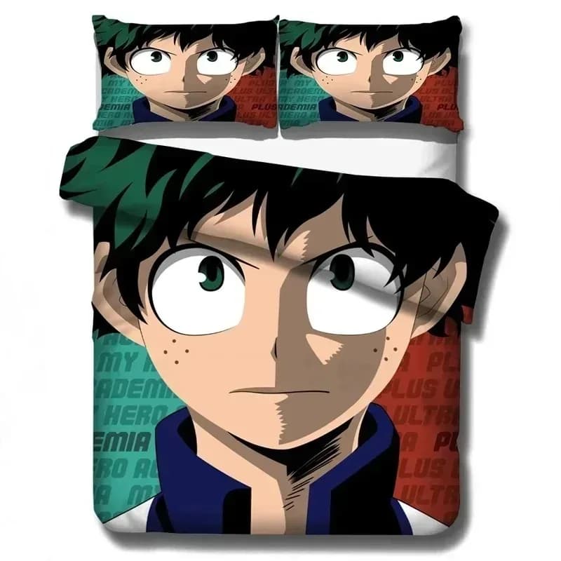 Nuovo Set di Biancheria da Letto My Hero Academia, Copripiumini e Federe, Set di Coperte e Lenzuola con Motivi Anime Cartoon