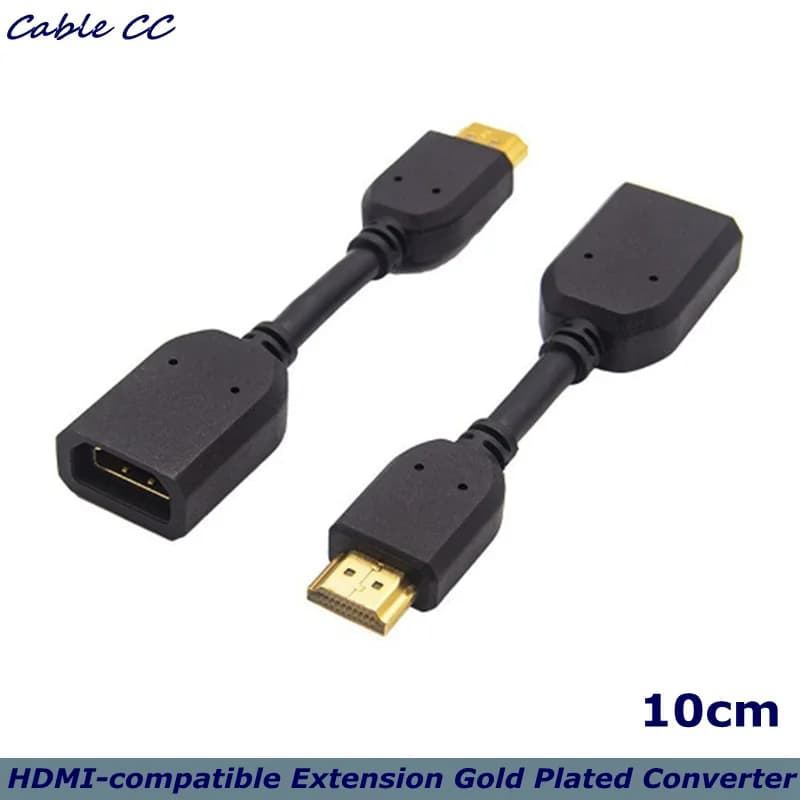 Gold plated converter with 10 cm compatible revolving male-female adapter extension for Google Chrome Cast, Roku Streaming Stick