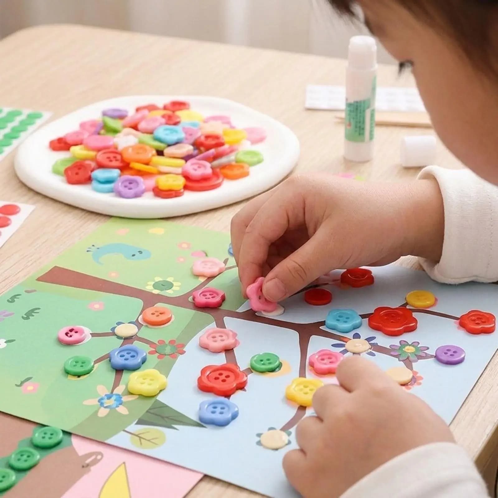 Creative Sewing Button Mini Craft Buttons Colorful Plastic Embellishments for Doll Clothes and Scrapbooking