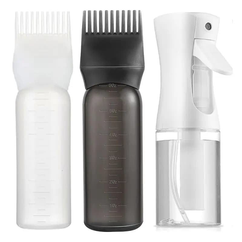 Flacone applicatore A84E-Root Comb, flacone applicatore per oliare i capelli e per tinture - 2 flaconi applicatori per capelli