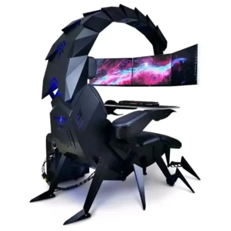 Sedia da Gaming Ergonomica di Lusso con LED RGB, Schienale Alto, Girevole a 360° con Poggiapiedi, per Ufficio e Gaming