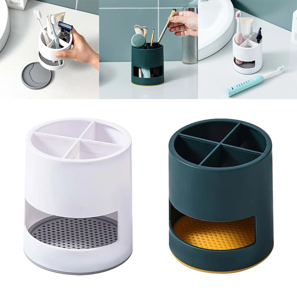 1x portaspazzolino scolapiatti cucchiaio portaoggetti spazzolino per trucco organizzatore cacciavite dentifricio supporti per bagno parti domestiche
