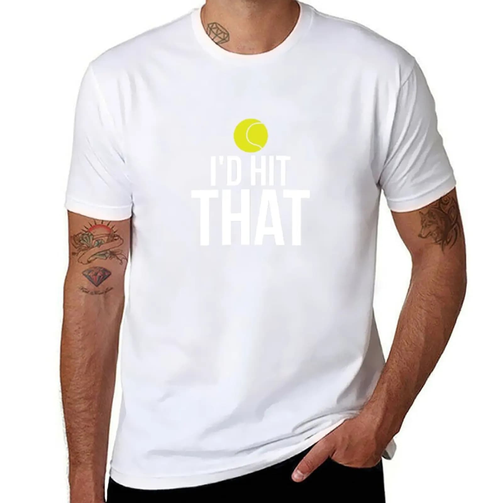 Maglietta I'd Hit That Funny Tennis Ball, taglia grande, stile streetwear