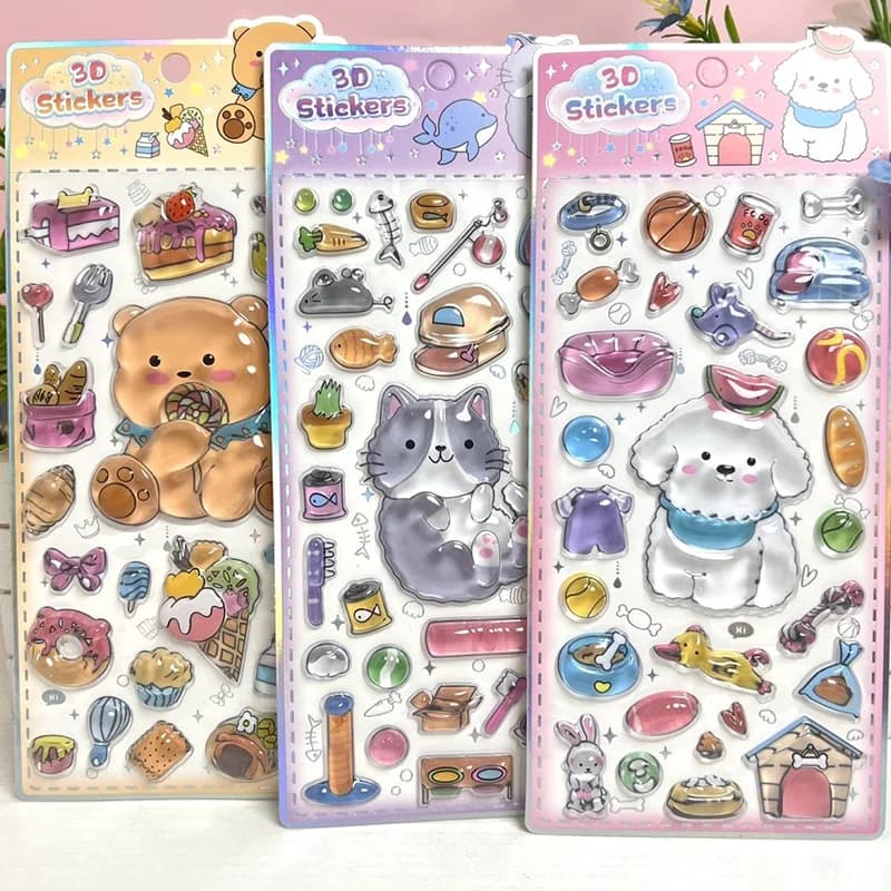 Adesivi Kawaii a Forma di Orsetto Marino, Adesivi 3D in Rilievo con Cristalli, Decorazioni per Telefoni e Bottiglie d'Acqua, Accessori Anime, Regalo