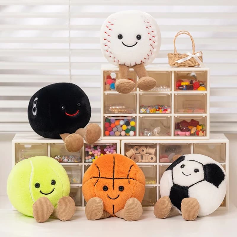 Adorabile basket calcio tennis baseball biliardo giocattoli di peluche morbidi palline di peluche cuscino regali di compleanno di Natale per ragazzi