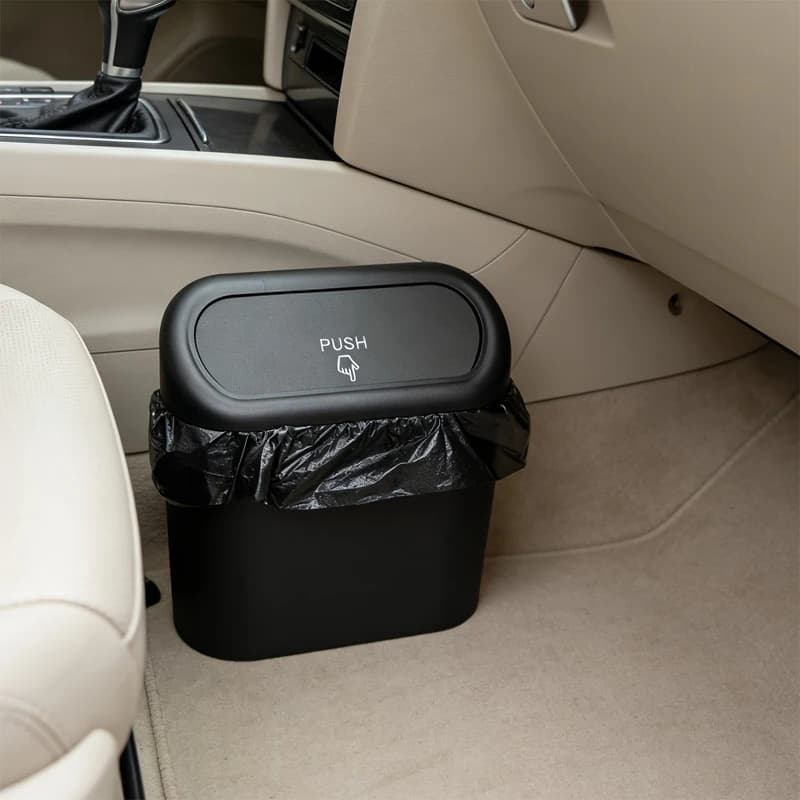 Cestino per auto a pressione, contenitore per rifiuti per veicoli a tenuta stagna con coperchio, porta rifiuti universale per auto
