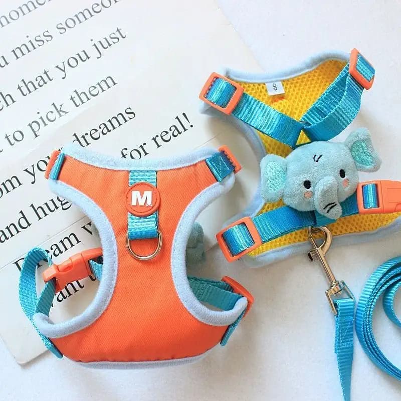 No Pull Cat Leash Set for Walking Escape Proof Adjustable Nylon Mesh Cat Harness for Cats Small Medium Dogs Leash Accessories
