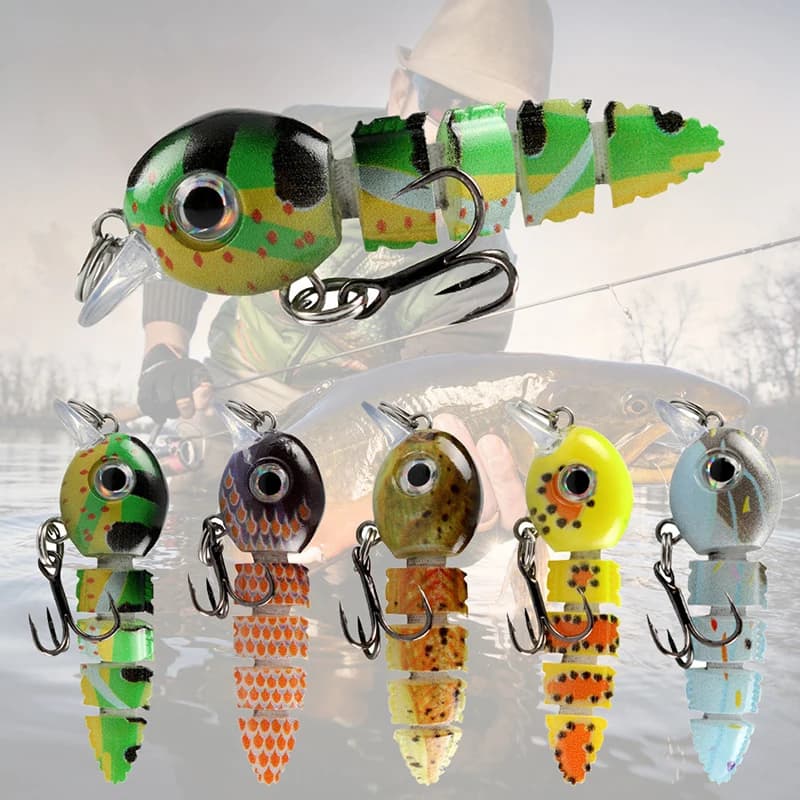 Multi snodato Swimbait 5.5 cm/4g Esche da pesca Crankbait Realistici esche per pesci duri Piccolo set di esche da pesca Wobblers Affrontare