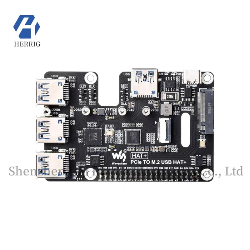 Light Snow Raspberry Pi5 PCIe 4 port USB3.2 and expansion board M.2 NVMe SSD HAT Standard