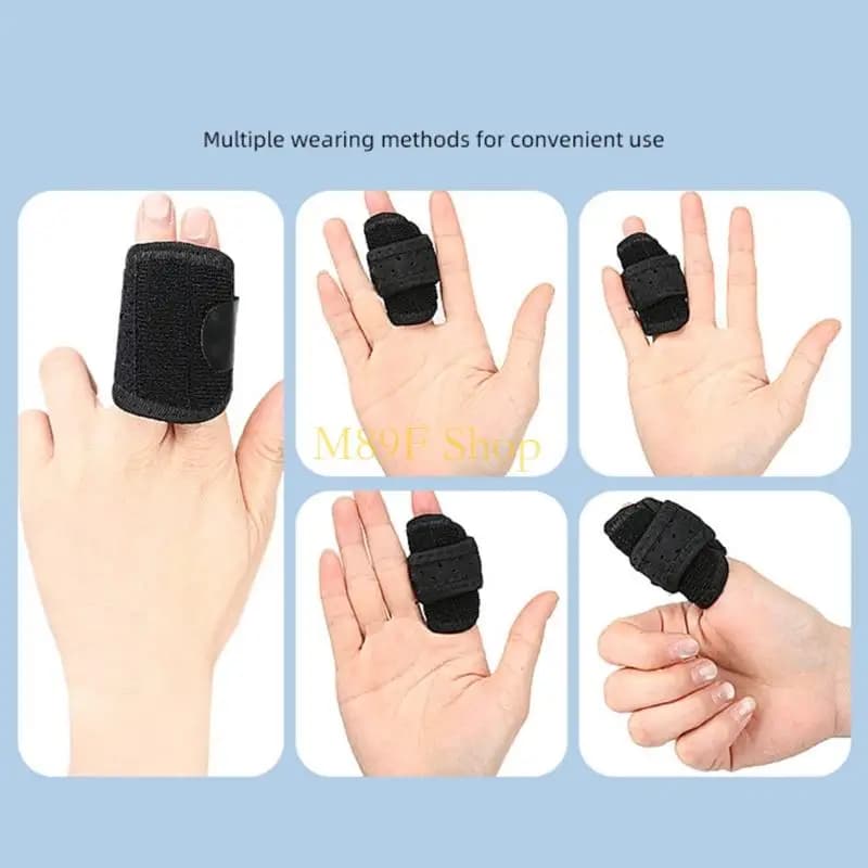 M89F 2Pcs Low Weight Finger Splint Protector With Flexible Straps And Double Plate