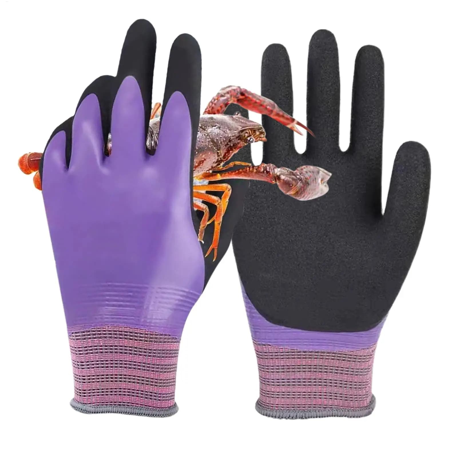 Cut Resistant Waterproof Puncture Proof Gloves Anti Slip Double Layer Latex Coating Work Gloves for Car Washing Fish Cleaning