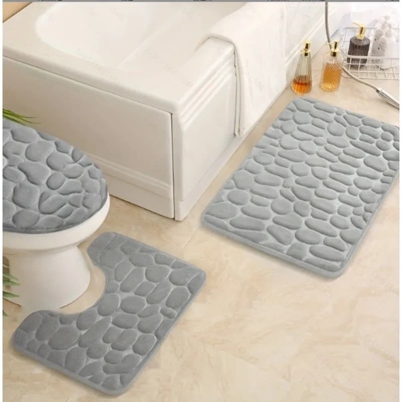 2 pezzi/set tappeto da bagno in pile corallo - tappetino da bagno super assorbente antiscivolo per WC, resistente allo sporco, facile da pulire