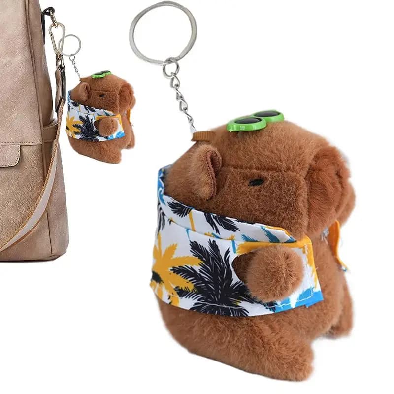 Stuffed Keychain Cute animal ornament with cloth and sunglasses Hanging decoration Accessories for backpack for boys and girls