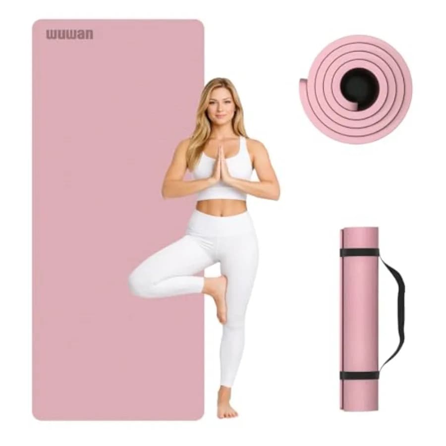 Tappetino Yoga 10 mm 72"x26" in TPE Antiscivolo, Spessore 0,4", Facile da Trasportare, per Yoga, Pilates e Allenamento, Professionale
