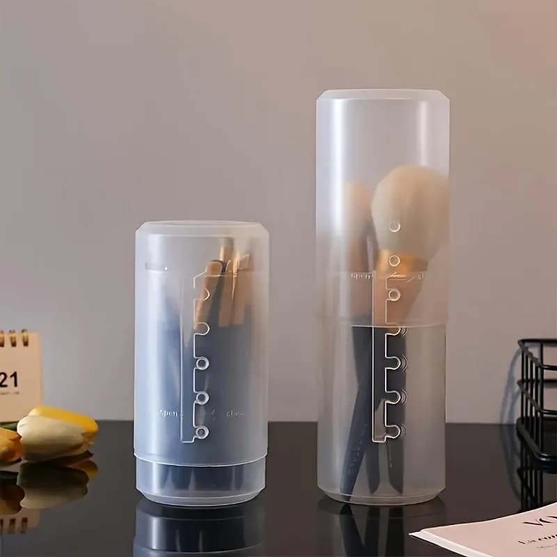 Contenitore per penne retrattile antipolvere da 5 pezzi/1 pezzo, porta pennelli per trucco regolabile, portaoggetti per forniture per ufficio, organizer da viaggio portatile