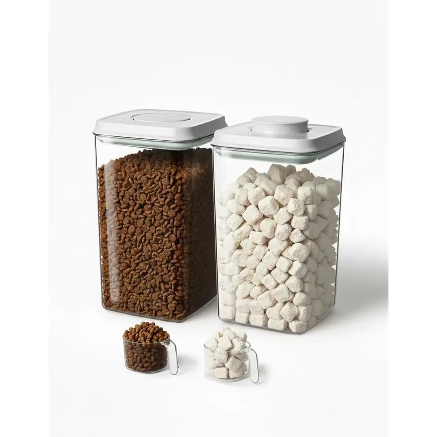 Food Container 130ml, 4L 4.2qt, Airtight Food Container for Dogs and Snacks, Food Container for Cats Without BPA