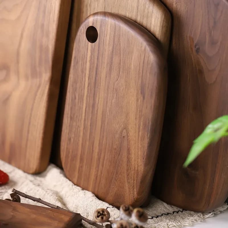 Tagliere in Legno Massello con Manico - Tagliere Portatile per Carne, Frutta, Verdura, Vassoio Reversibile per Cucina