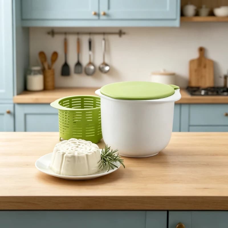 Kit per la produzione di formaggio fresco in silicone per microonde, secchio con filtro per la scolarezza del formaggio con ricetta per formaggio fatto in casa, gadget da cucina