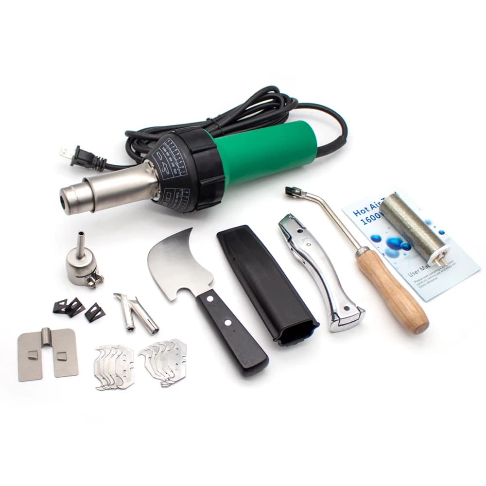 Kit professionale per saldatura ad aria calda + pistola termica in plastica + accessori 1600W per pavimenti in plastica PVC Linoleum Vinyl Floor