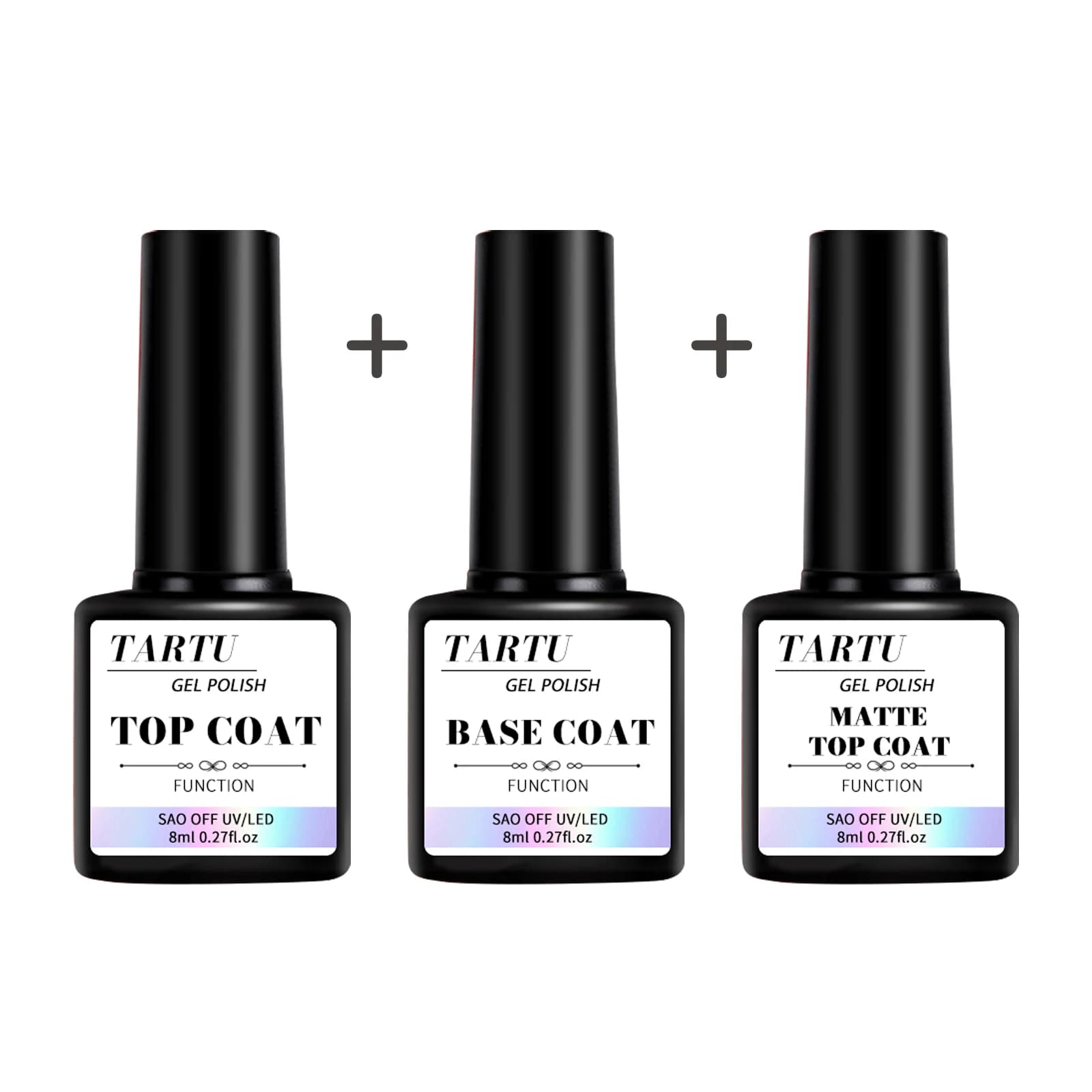 Set funzionale per nail art in gel da 8 ml con rivestimento base e top coat con diamanti, top opaco, smalto per unghie in gel Soak Off per strumento di progettazione per nail art