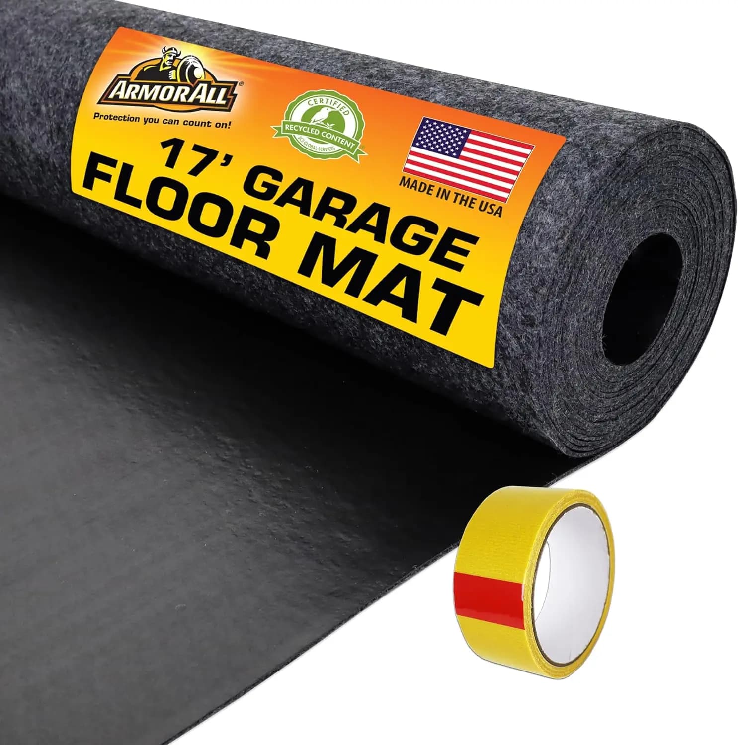 Tappetino impermeabile per garage, 17' x 7'4", assorbente e resistente agli schizzi d'olio con nastro biadesivo per la protezione delle superfici