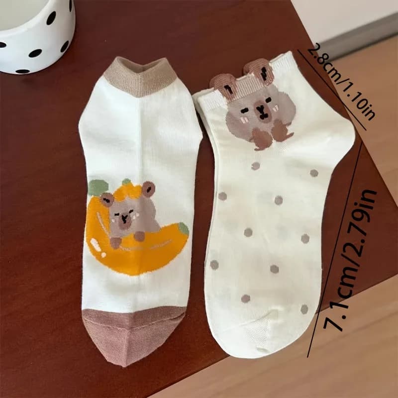 Calzini alla caviglia Capybara Cartoon da donna, calzini scollati con motivo Capybara carino, calzini sottili primaverili estivi alla moda