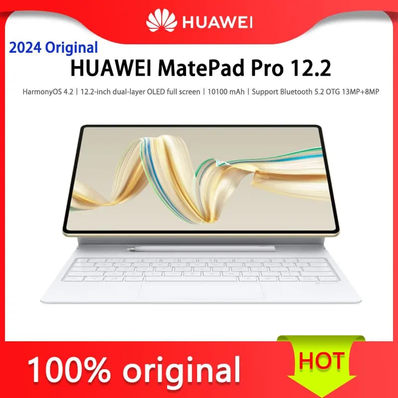 HUAWEI MatePad Pro 12.2 inch 2024 OLED double layer, sharp screen, 10100 mAh battery, Bluetooth support 5.2 OTG, 13MP+8 MP