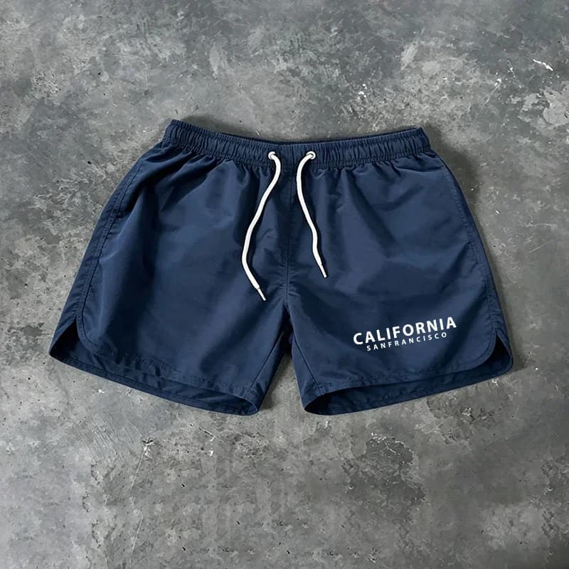 Pantaloncini da Spiaggia con Stampa California, Moda Estiva, Casual Sportivi da Uomo, per Palestra, Fitness, Boxe, Corsa e Ciclismo