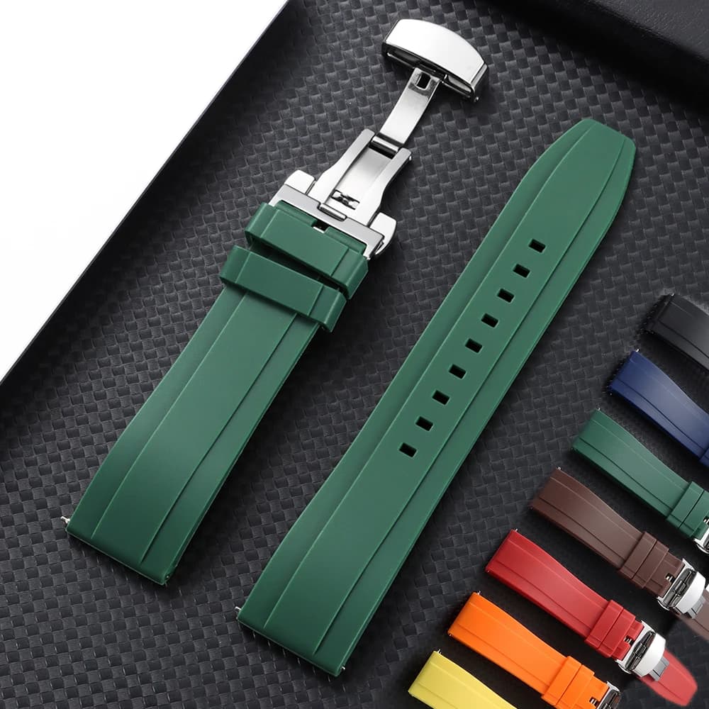 For Rolex 20mm 22mm 24mm Silicone Watch Strap Quick Release Watchbands Rubber Women Men Waterproof Replacement Watch Bracelet