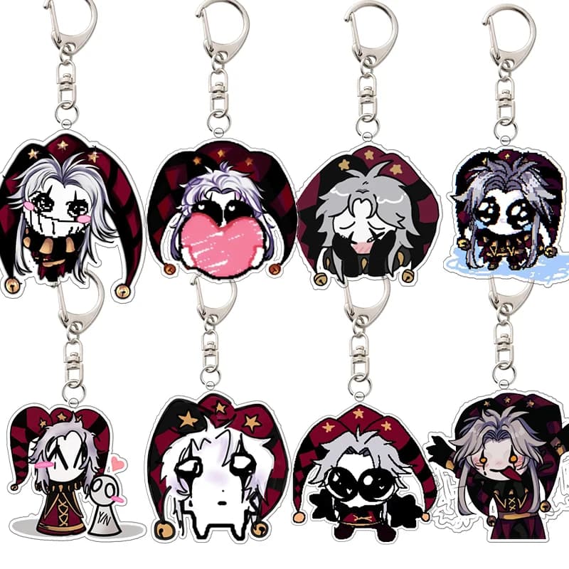 Acrylic Keychain The Freak Circus, bag pendant, anime, cartoon, Pierrot, Harlequin, pixel characters, emoticon, portable