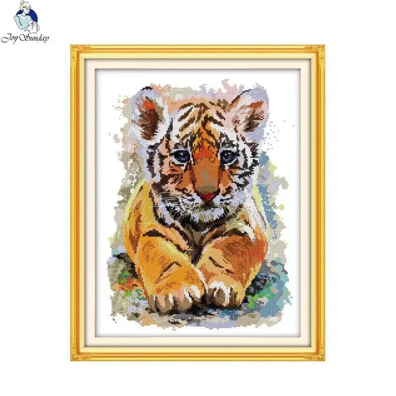 Fai da te modello animale ricamo piccola tigre stampa punto croce kit Aida 14CT 11CT contato tela ago filo set artigianato per cucire