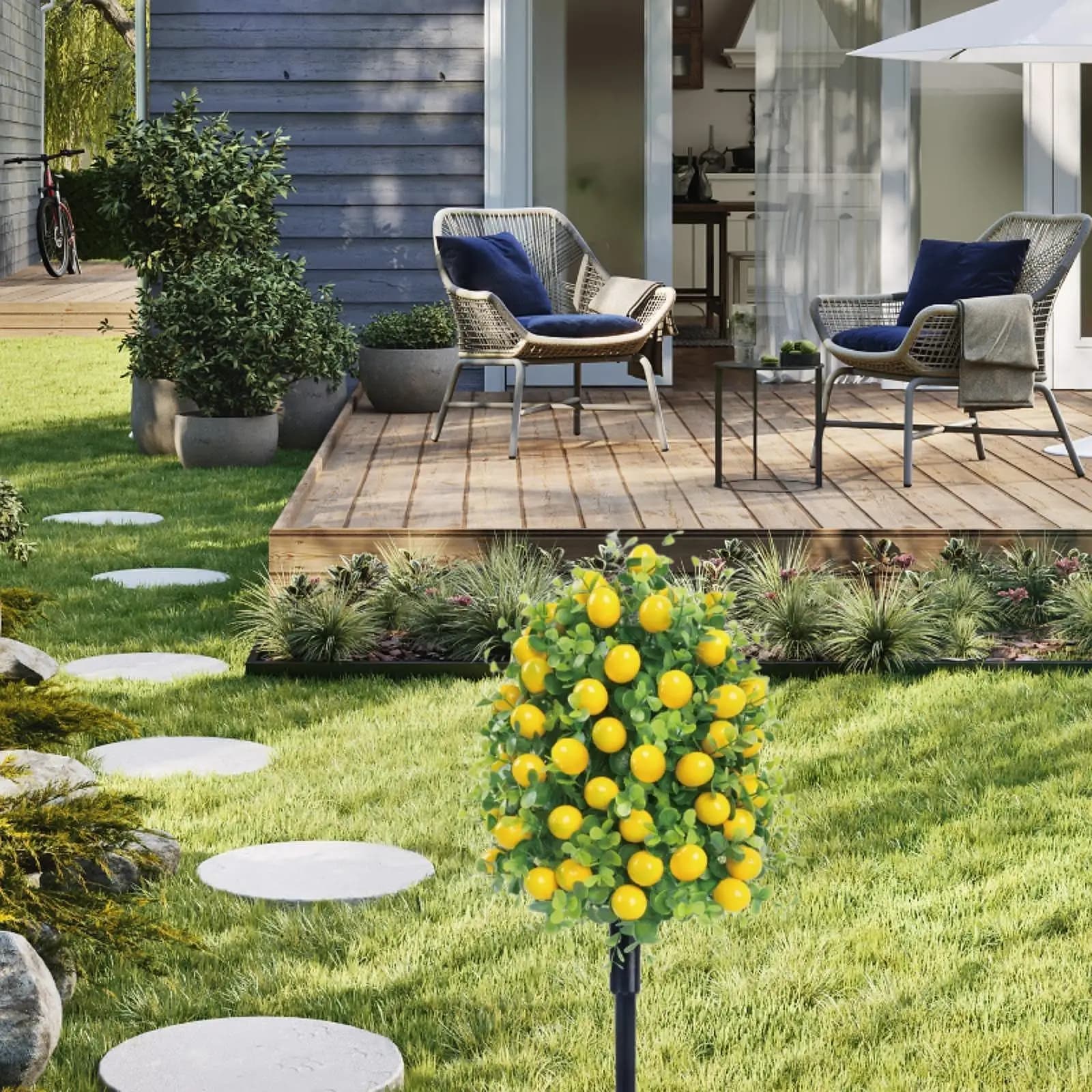 Artificial Garden Plant with Pitches for the Land, 55 cm, Garden Accessories, Simulated Plant for Home, Holidays, Farm