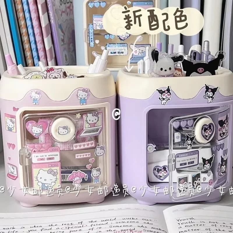 Sanrio Kawaii Desktop My Melody Kuromi Cinnamoroll Boxes for DIY Stickers Gift Boxes