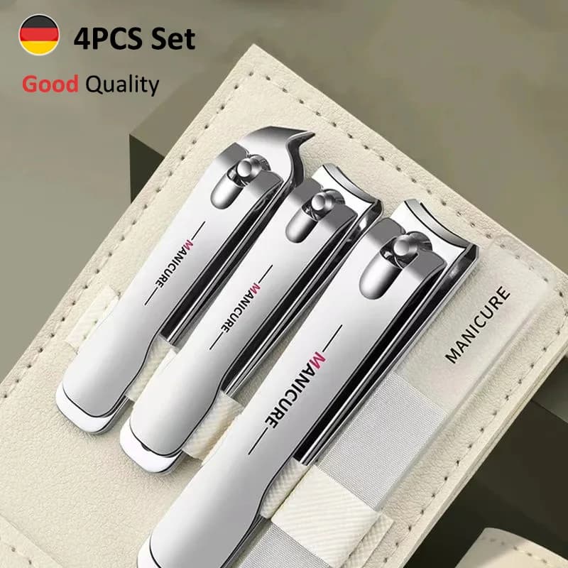 New set of 4-piece nail cutters with rotary leather bag Trimmer Professional Tools for Pedicure Care Set for manicure Gift for home care