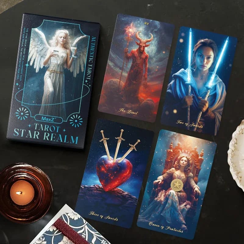 2025 Nuove carte dei tarocchi Star Realm con guida PDF Rider Waite System Divinazione Destino Astrologico Oracle Deck Gioco da tavolo Giocattolo 78