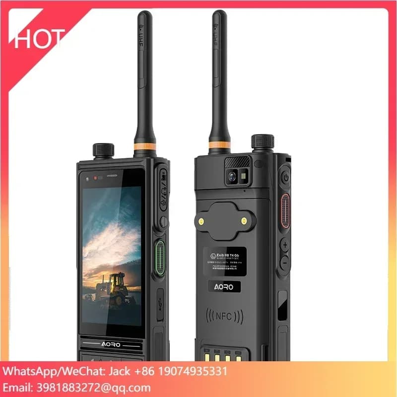 Ricetrasmettitore DMR 4W Aoro M6 VHF & UHF con portata 2-10KM, NFC, RTK, certificazione ATEX, comunicazione wireless, radio portatile robusta a due vie