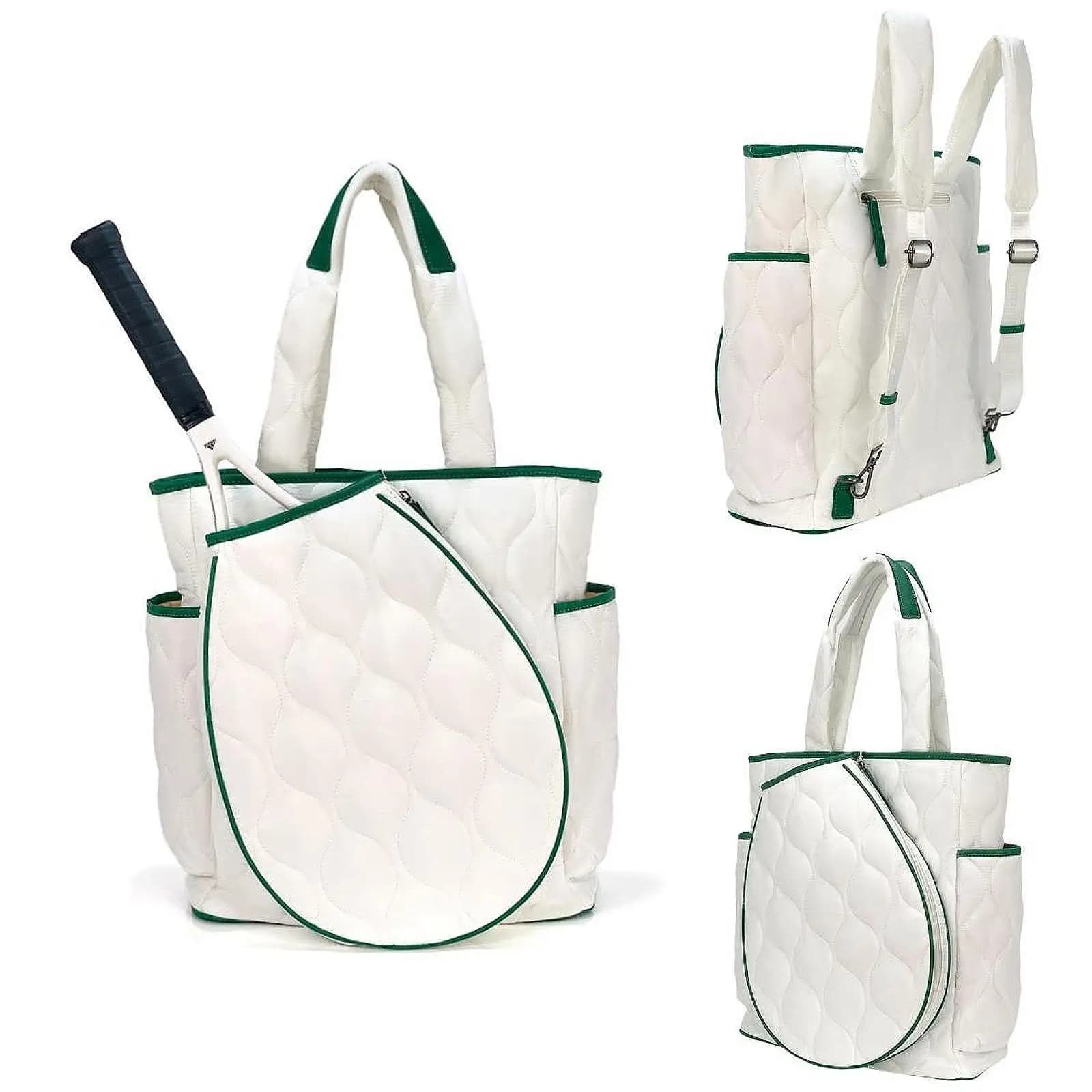 Pickleball Ball Bag Durable Cotton Feeling Tote Large Capacity for Tennis Rackets and Sports Gear