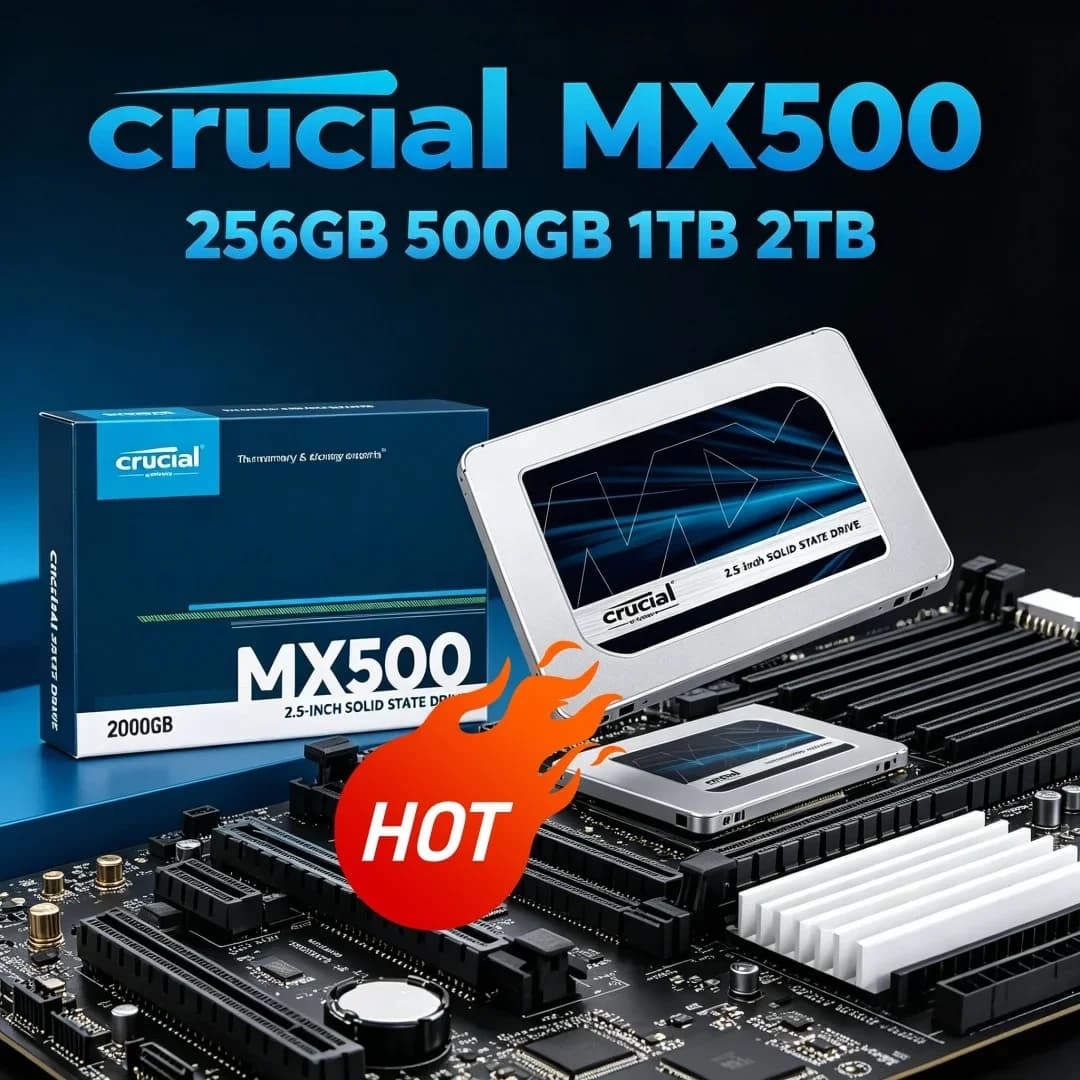 In Stock High Speed Crucial MX500 2.5 Inch SATA SSD 3D NAND 256GB-2TB Internal Storage Disk For Laptop Desktop
