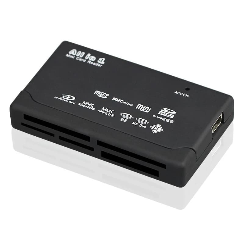 Lettore di Schede di Memoria Mini USB 2.0 480Mbps Tutto in Uno per TF MS M2 XD CF Micro SD