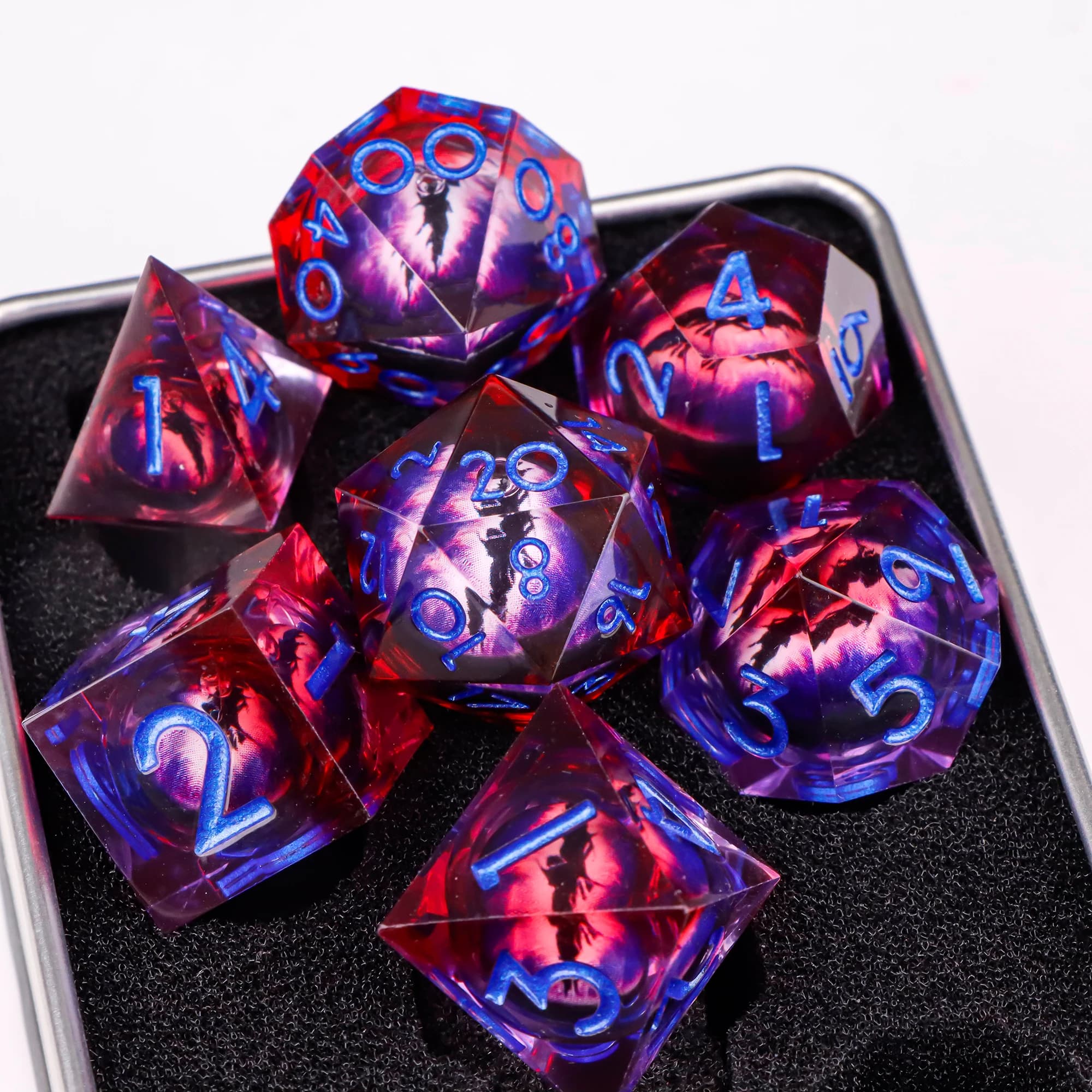 Beholder's Eye Dice for DnD Sharp Edge Resin Dice For Dungeons and Dragons Polyhedral Dice D and D Dragon Eye Dice