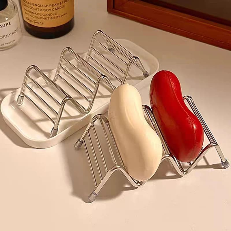 1pcs Stainless Steel Soap Rack Drainage Soap Tray Multifunctional Bathroom Storage Rack Bathroom Draining Soap Case Soap Holder