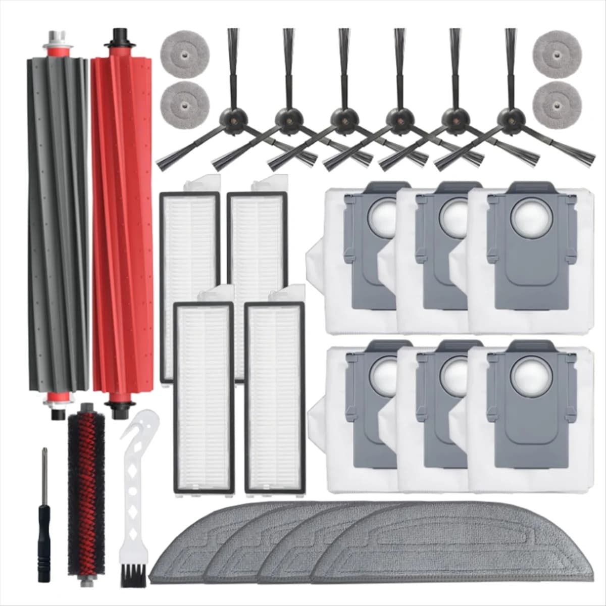 Kit di accessori compatibile per Roborock S8 MaxV Ultra Robot aspirapolvere, spazzola principale spazzola a rullo spazzola mop pad sacchetti per aspirapolvere
