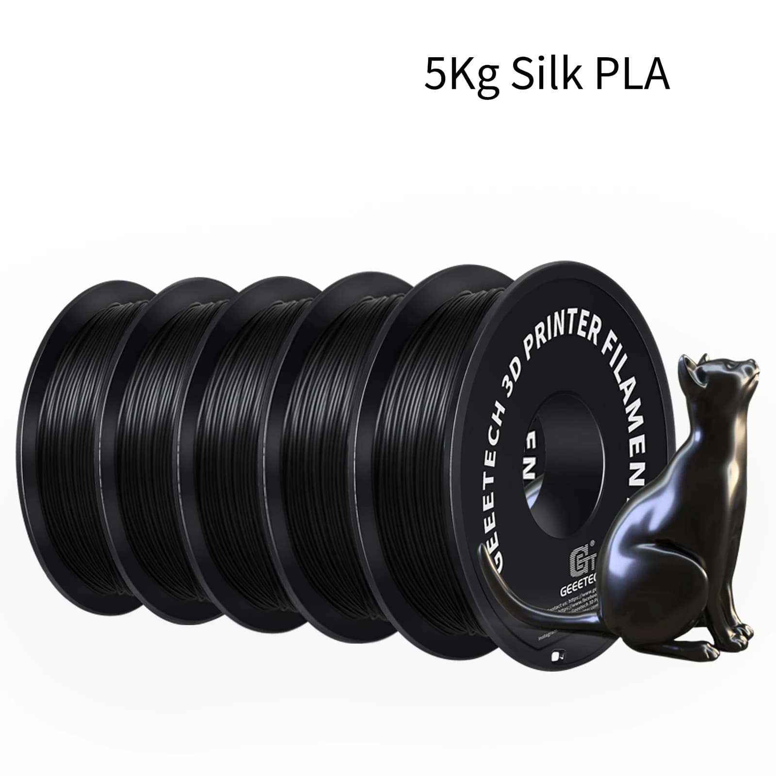 GEEETECH 5Kg Silk Filament 3D 1Kg/roll Wire Spool 1.75mm for 3D printer material, safety, vacuum packing, special color