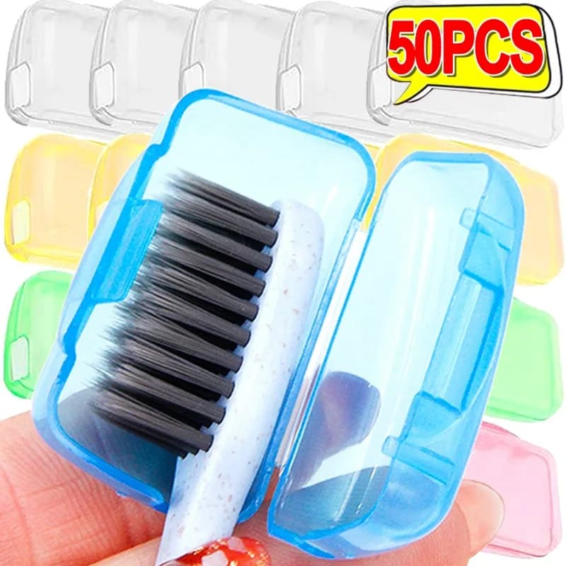 50/5x copritesta per spazzolino portatile spazzolini da denti Germproof protezione per capelli viaggio campeggio spazzolino da denti custodia antipolvere