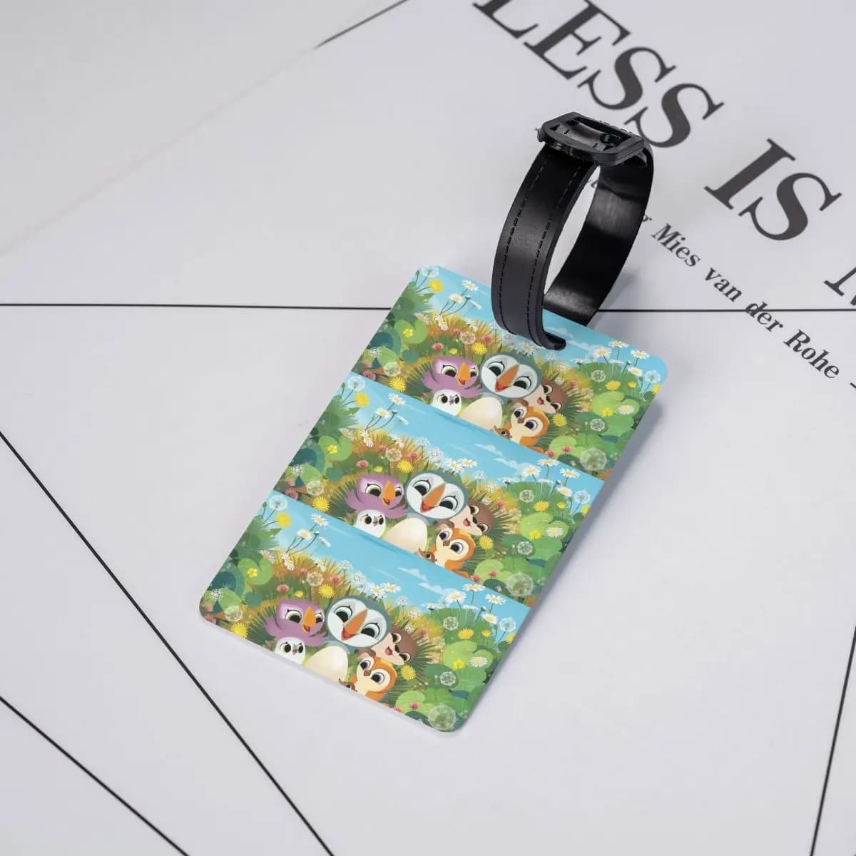 Etichette per bagagli Puffin Rock Cartoon, accessori per valigie, etichetta per bagaglio da viaggio, porta etichette, identificativo, nome, indirizzo