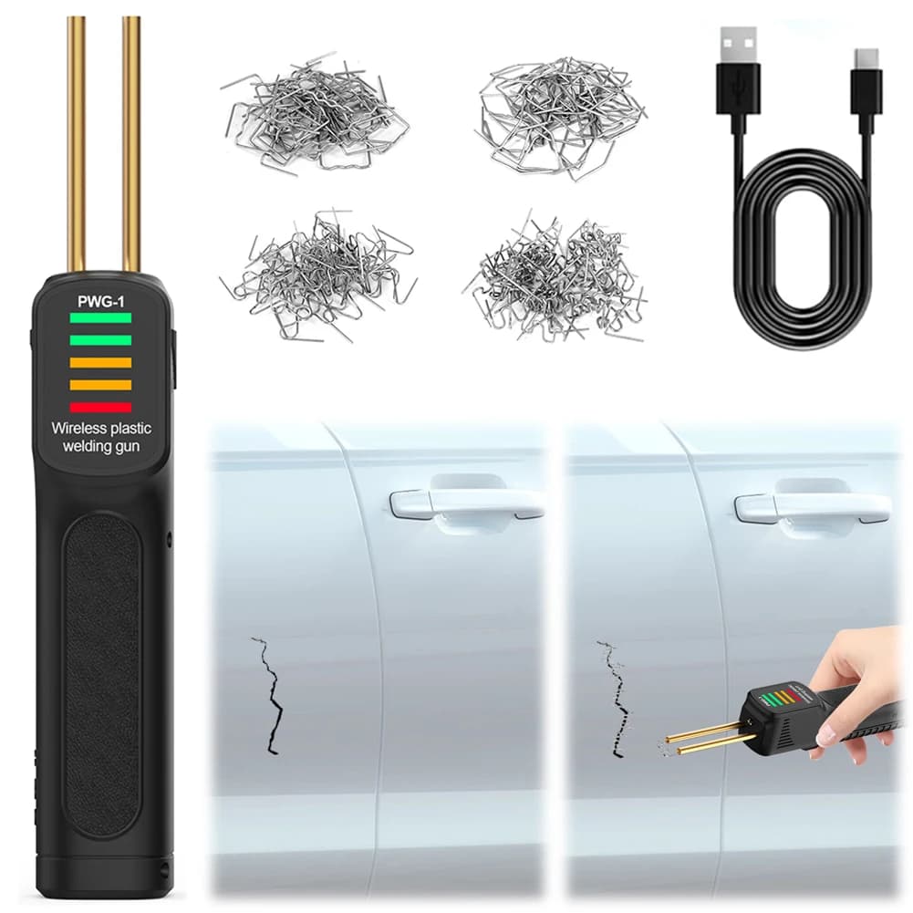 300W Plastic Welding Machine 200pcs Hot Stapler Plastic Welder Gun Soldering Iron Heat Gun Car Bumpers Repair Tools Kit