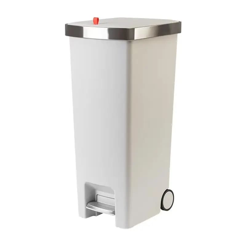 Pattumiera da cucina con coperchio, 45L/12 galloni, grande, commerciale, con chiusura silenziosa, con ruote, a pedale, a mani libere